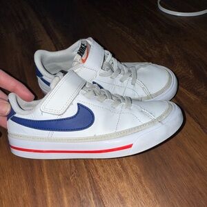 Nike Kids White and Blue Sneakers